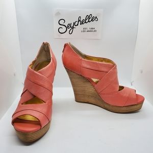 Seychelles Risky Business Wedge Sandal in Coral